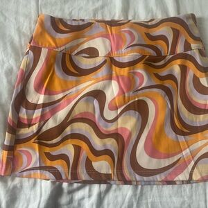 Altar'd State Pink and Orange Swirl Mini Skirt